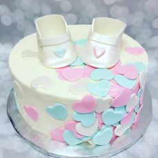 Pink/Blue Hearts + Baby Shoes