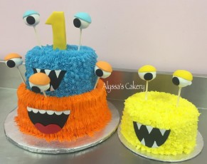 Little Monster Tiered Cake and Smash Cake