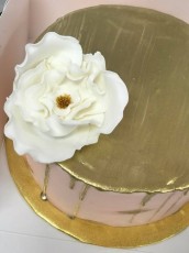 Light Pink Cake with Gold Drip